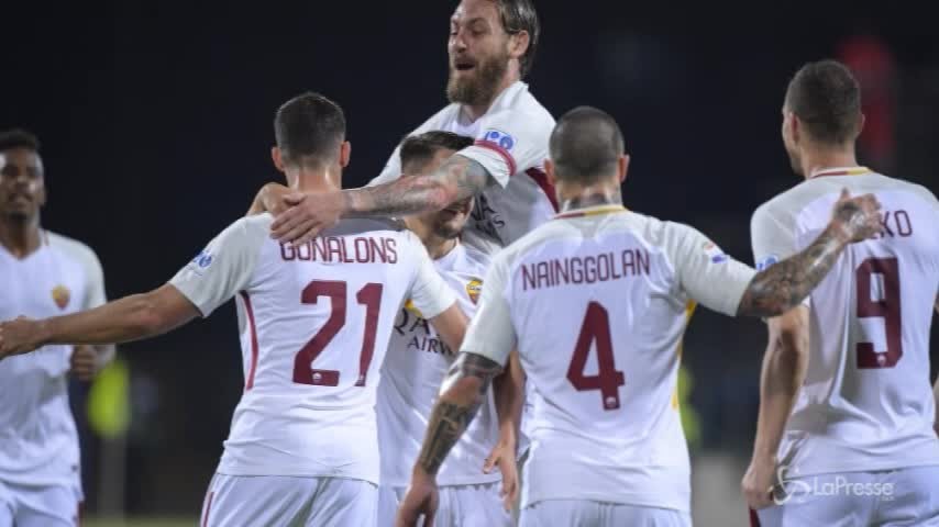 Roma, vittoria Champions a Cagliari