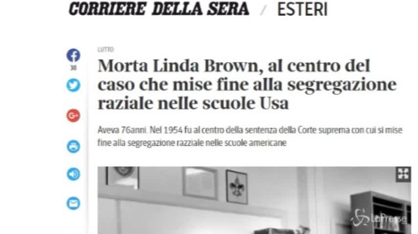 Morta Linda Brown, il suo caso pose fine alla segregazione razziale negli Usa