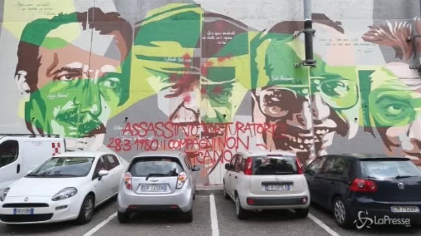 Milano, imbrattato murale dedicato al generale Dalla Chiesa