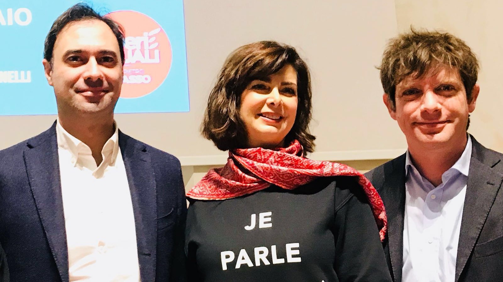 Leu, Boldrini con la maglietta canadese: “Je parle féministe”