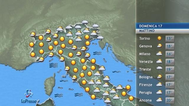 Tempo instabile con schiarite: meteo di domenica 17 settembre