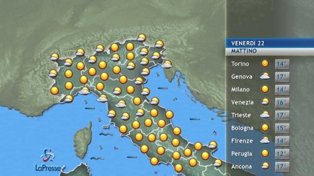 meteo 22 settembre