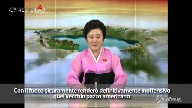 La tv nordcoreana riporta la reazione di Kim alle parole di Trump
