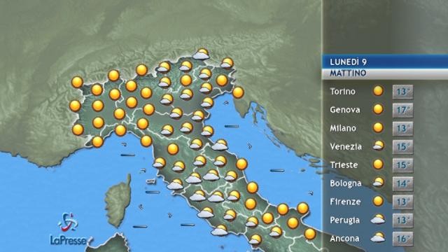 meteo 9 ottobre