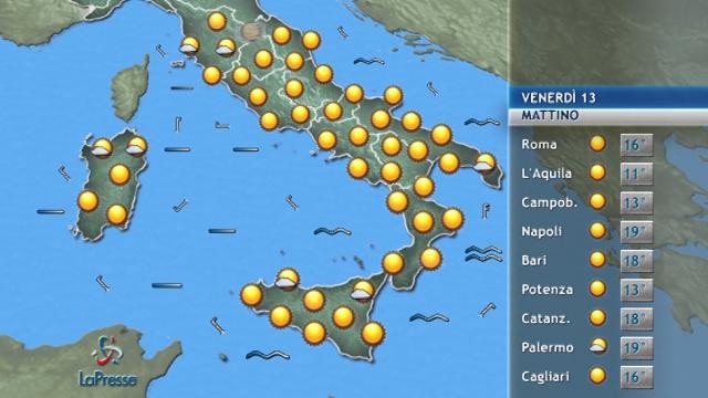 METEO VENERDI 13 OTTOBRE