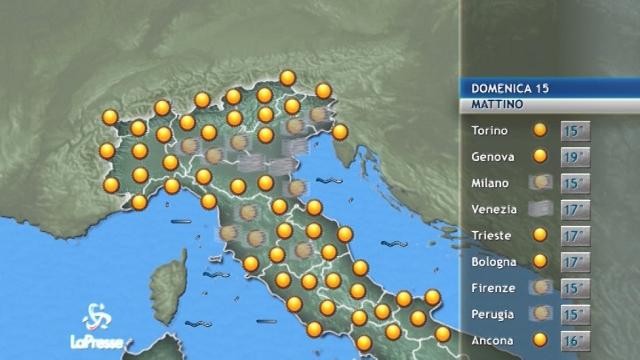 VIDEO Meteo domenica 15 ottobre