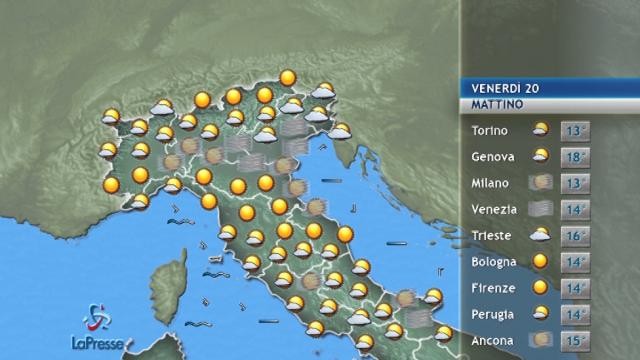 meteo 20 ottobre