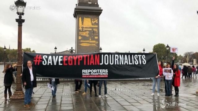 Al-Sisi a Parigi, la protesta di Reporter Senza Frontiere