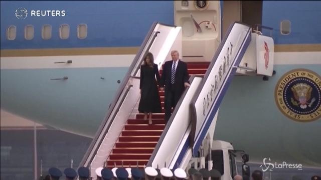 L’arrivo di Donald Trump a Pechino