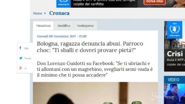 Bologna, parroco attacca ragazza vittima di stupro: è polemica