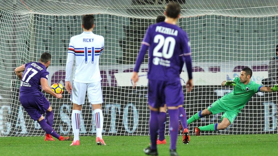 Coppa Italia, tre rigori, la Fiorentina batte la Samp 3-2