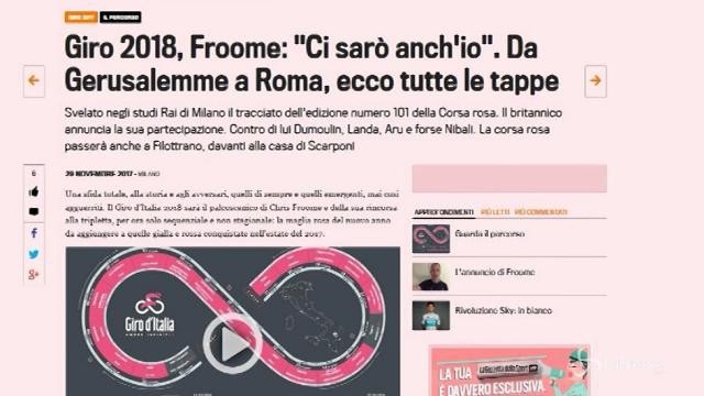 Presentato il Giro d’Italia 2018