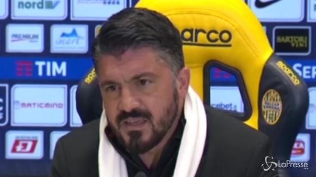Milan, Gattuso: “Ko Verona? La responsabilità è mia”
