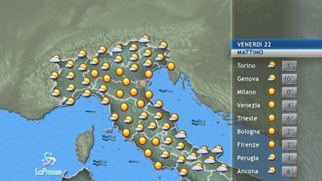 Meteo 22 dicembre