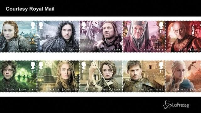 Ecco i francobolli con i protagonisti di ‘Game of Thrones’