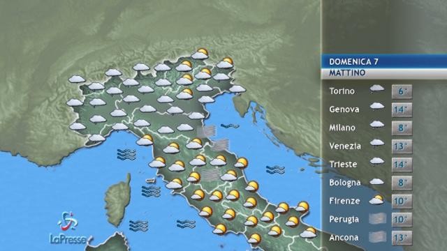 Il meteo del 7 gennaio