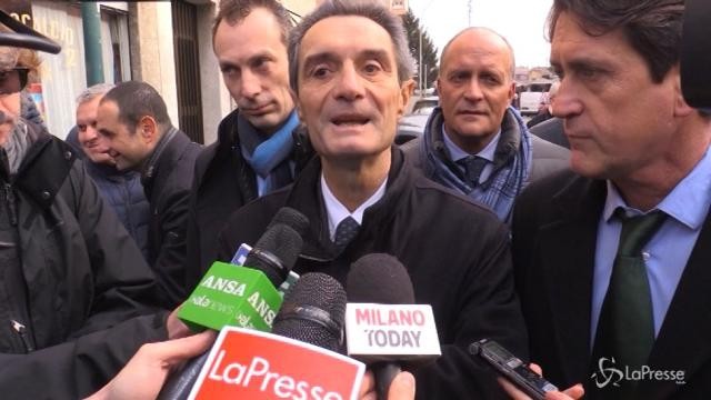 Fontana, prima uscita elettorale da candidato governatore