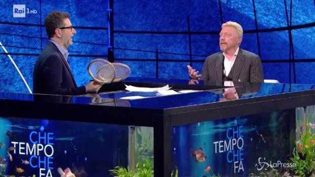 Boris Becker e Fabio Fazio come in Fantozzi: “Che fa, mi dà del tu?”