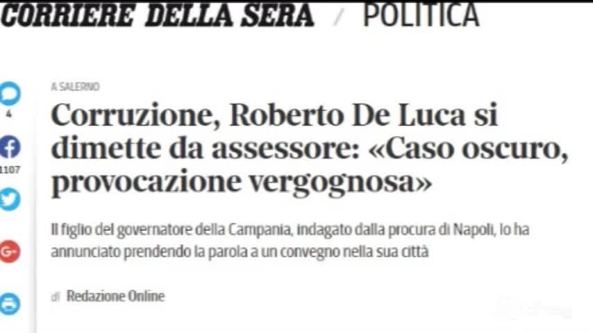 Inchiesta Napoli, si dimette Roberto De Luca