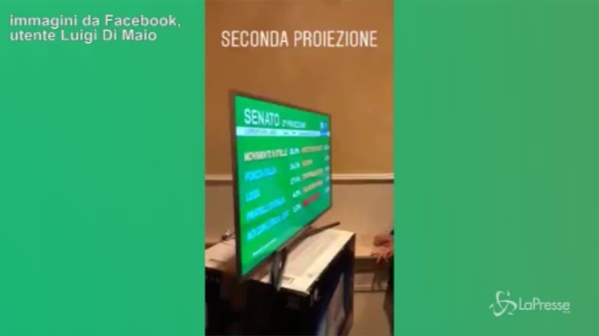 M5s, la gioia di Di Maio alla seconda proiezione