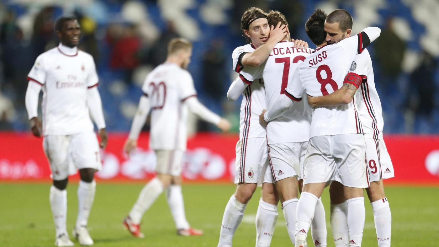 Romagnoli e Suso salvano Montella: Milan affossa Sassuolo 2-0