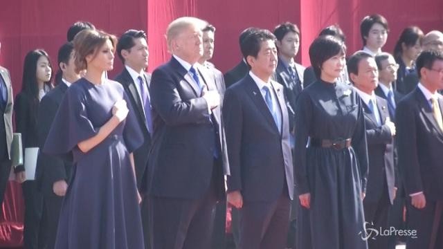 Donald Trump e la moglie Melania al Palazzo di Akasaka di Tokio