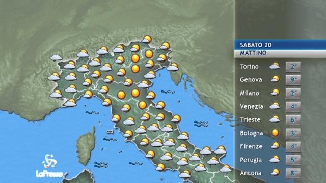 Previsioni meteo del 20 gennaio