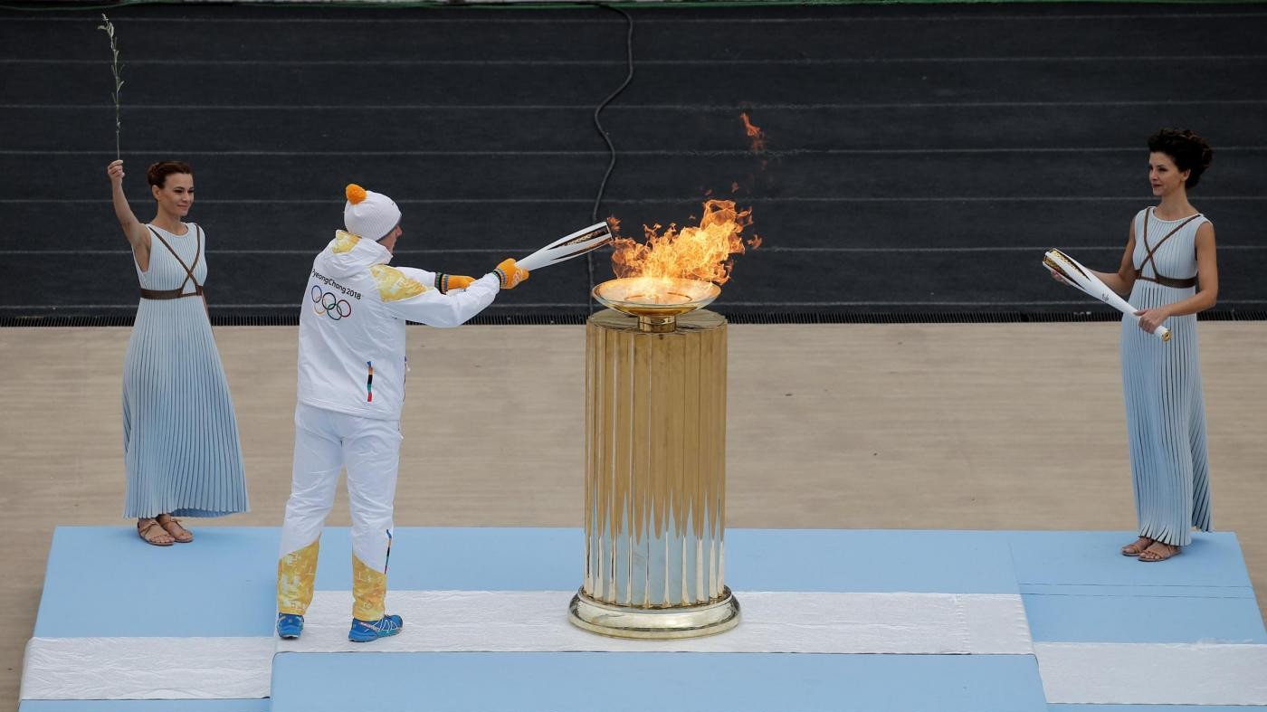 Pyeongchang 2018, la cerimonia di consegna della fiamma per le Olimpiadi invernali