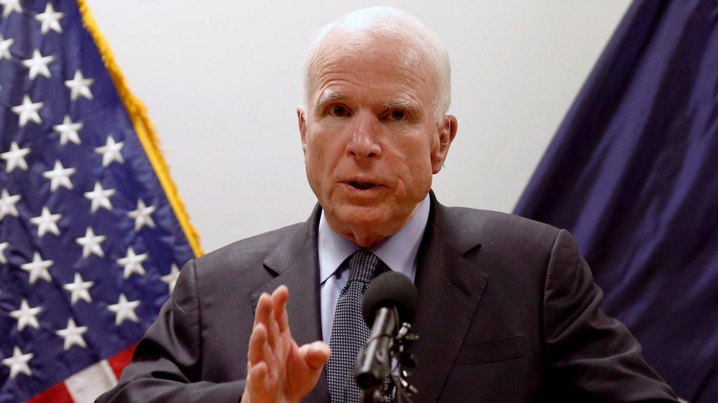 Usa, il senatore John McCain ha un grave tumore
