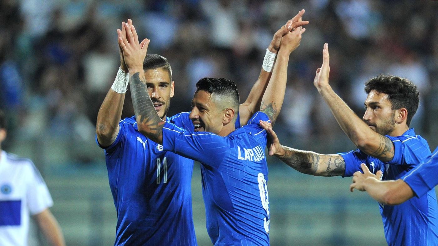 Italia si diverte con San Marino: 8-0 e Lapadula fa tripletta