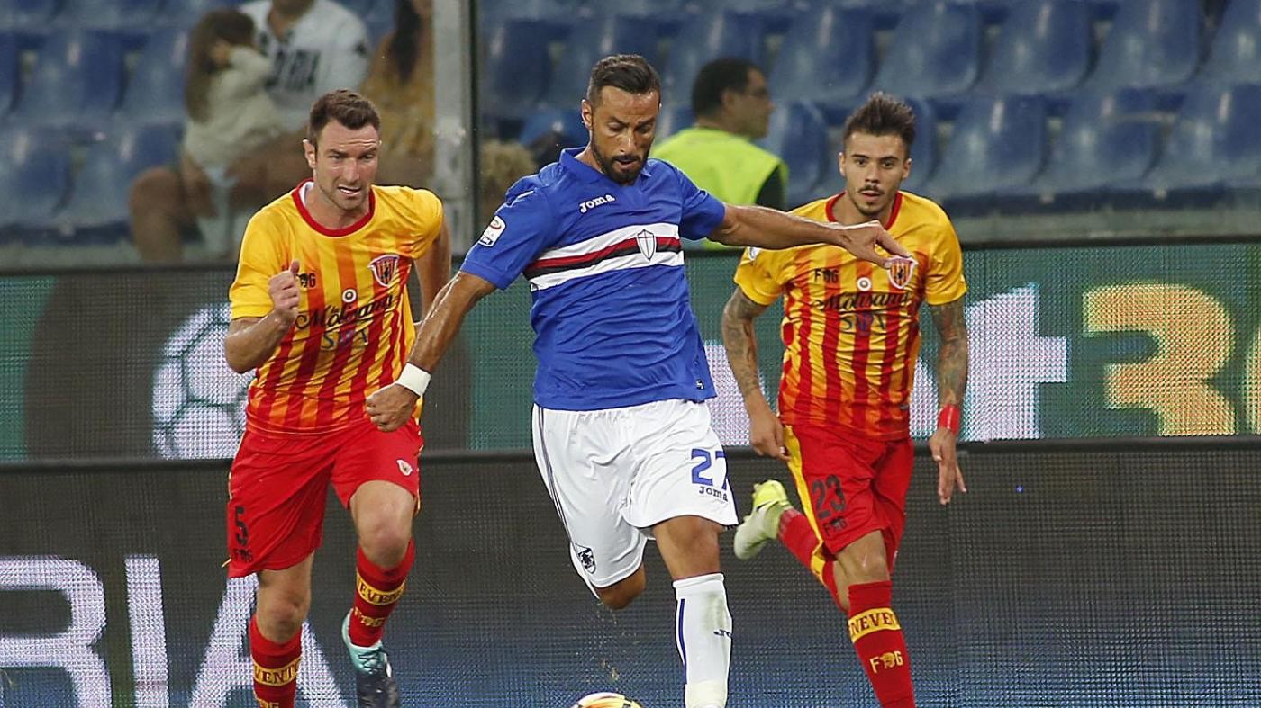 Una doppietta di Quagliarella lancia la Sampdoria sul Benevento