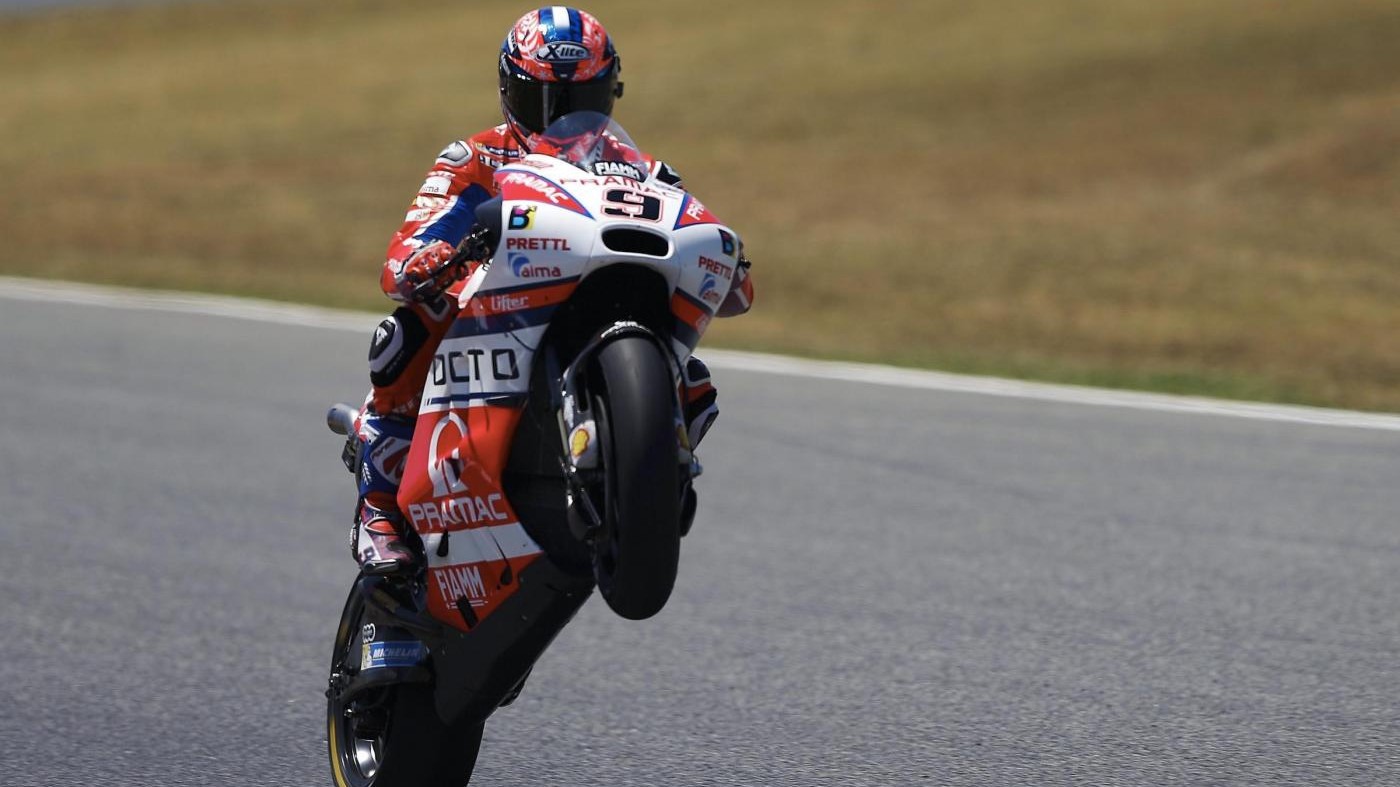 MotoGp Olanda, Petrucci leader in prime libere: Dovizioso 4°, Rossi 5°