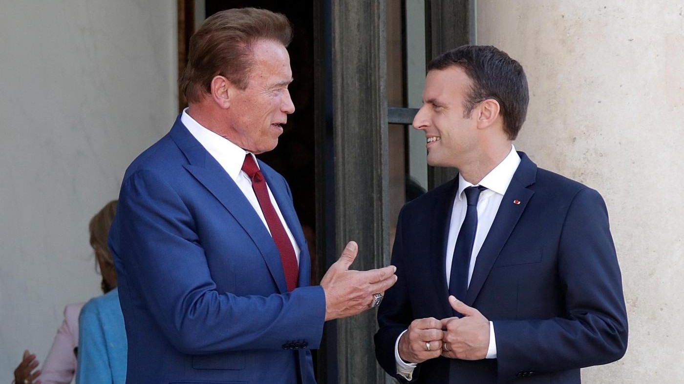 Macron e Schwarzenegger contro Trump: Make the planet great again