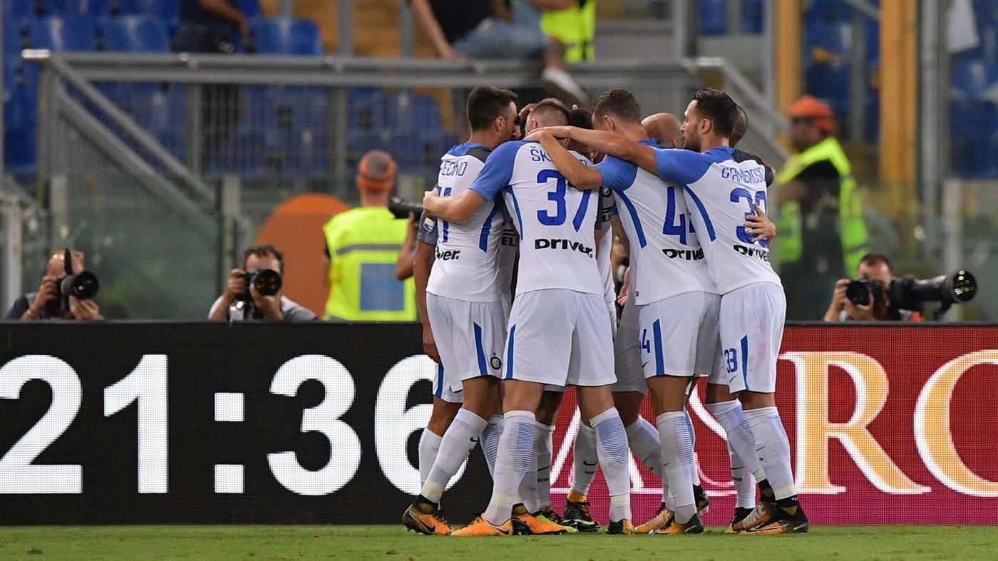 Icardi lancia l’Inter all’Olimpico. Roma fermata dai legni