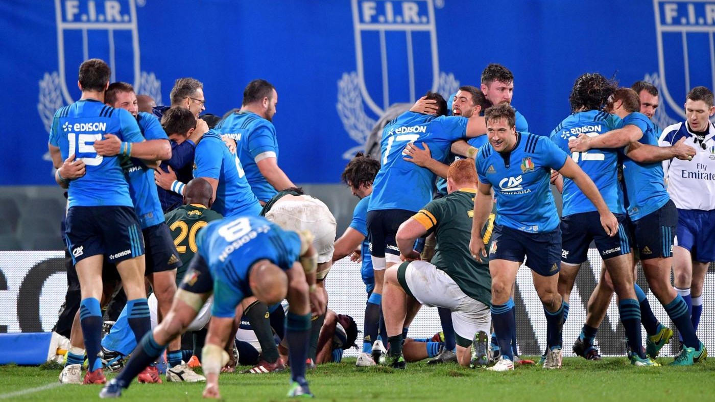 FOTO Rugby, azzurri storici: Italia batte Sudafrica 20-18