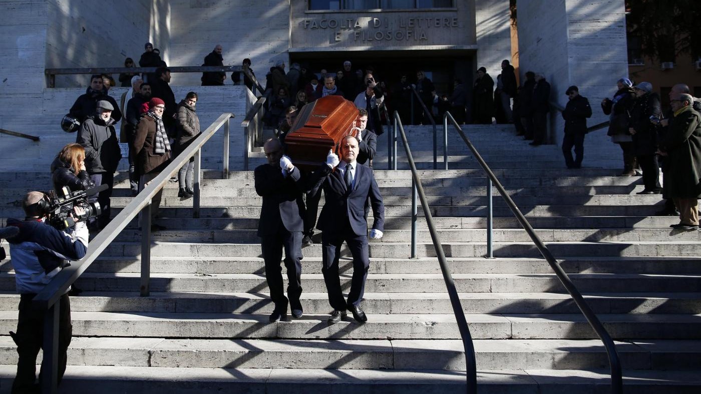 FOTO I funerali di Tullio De Mauro alla Sapienza