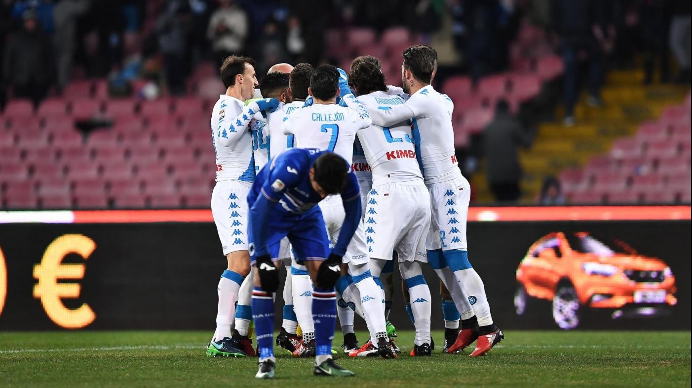 Serie A, il Napoli vince al fotofinish con la Samp