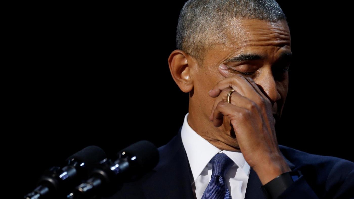 FOTO Obama saluta l’America e si commuove