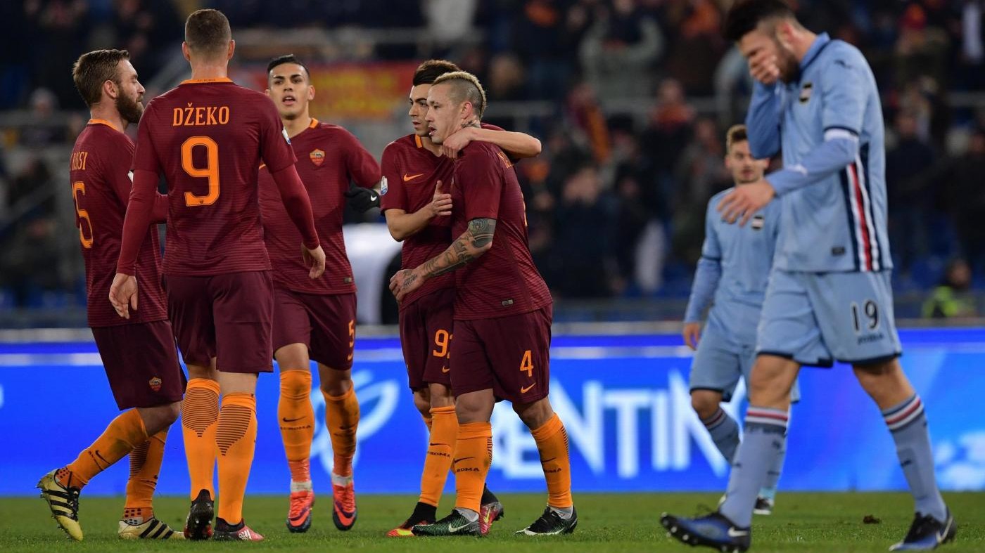 FOTO Coppa Italia, Roma-Samp 4-0: giallorossi ai quarti