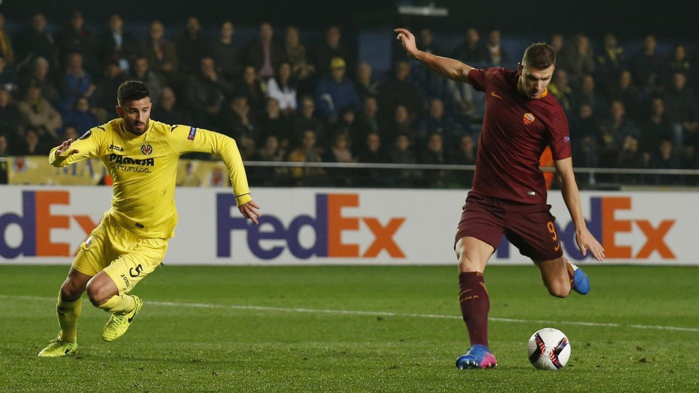 Europa League, furia Dzeko: Roma corsara, 4-0 al Villareal