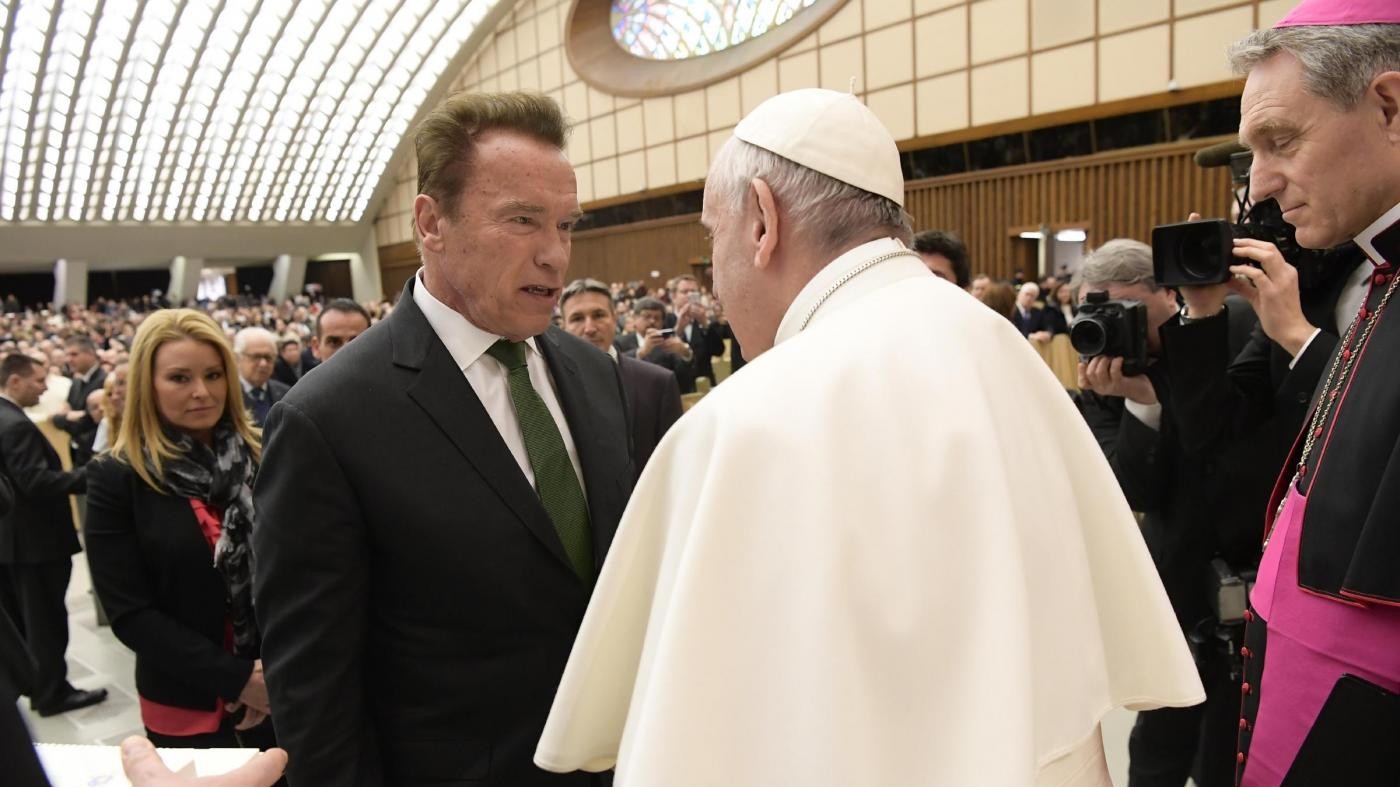 FOTO Papa Francesco incontra Arnold Schwarzenegger