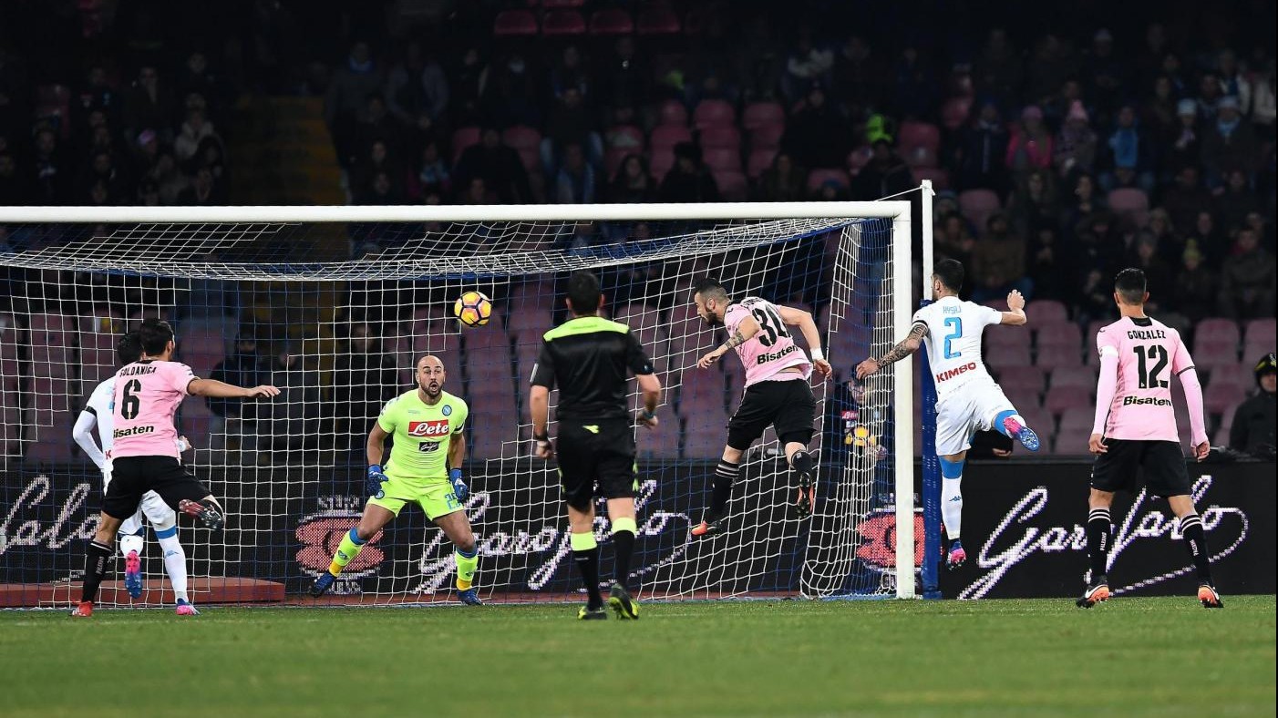 FOTO Serie A, Napoli fermato in casa dal Palermo 1-1