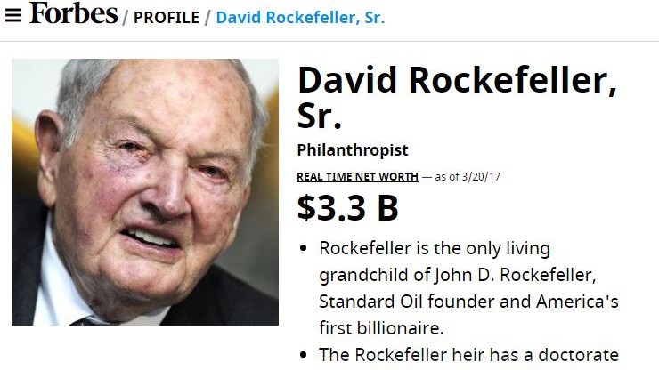 Morto a 101 anni il banchiere americano David Rockefeller