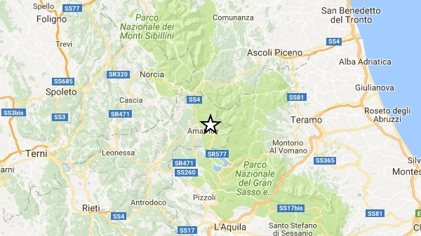 Terremoto, scossa di magnitudo 3.2 a Rieti: trema anche Amatrice