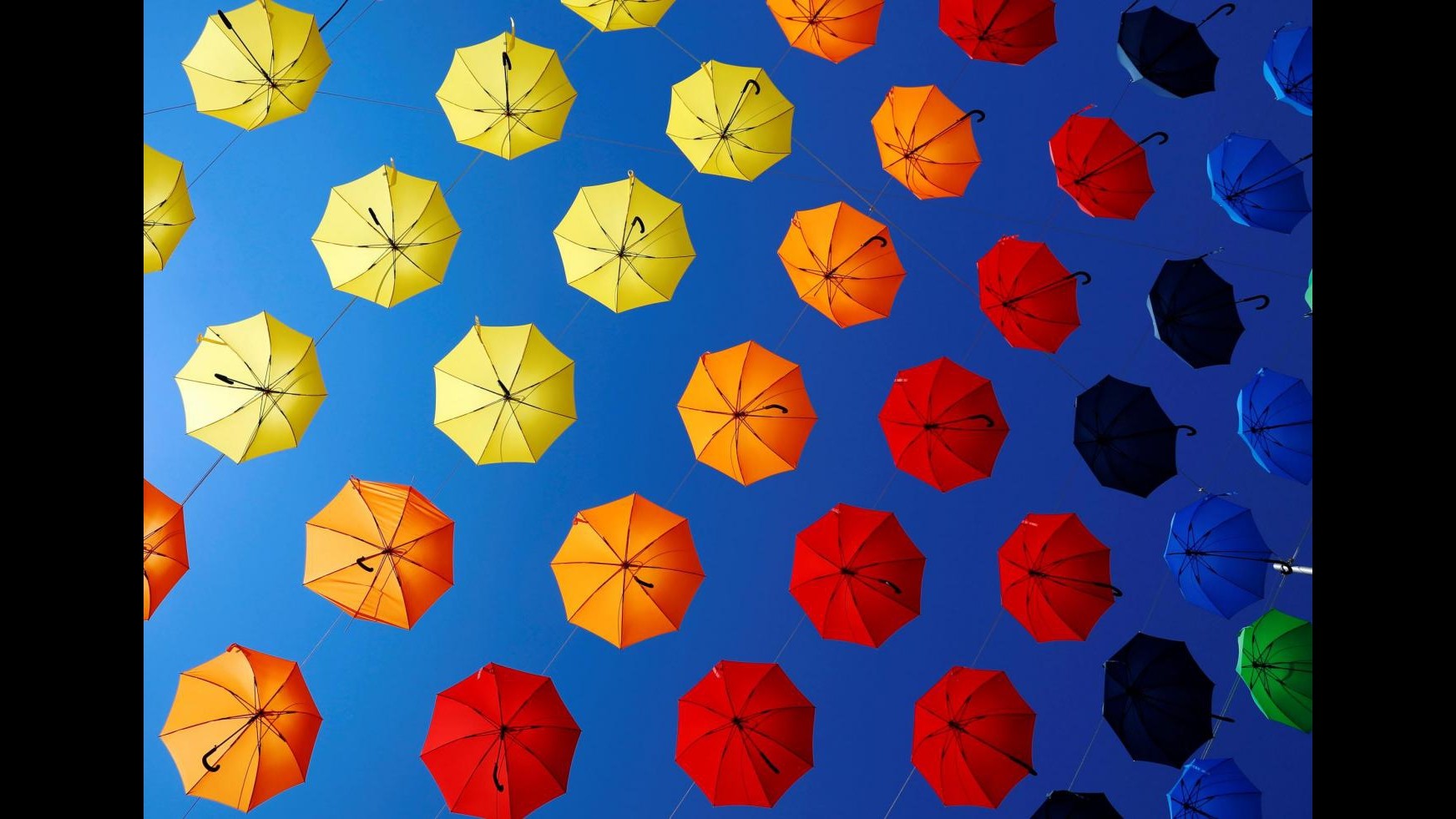 FOTO Pioggia di ombrelli multicolor a Vienna