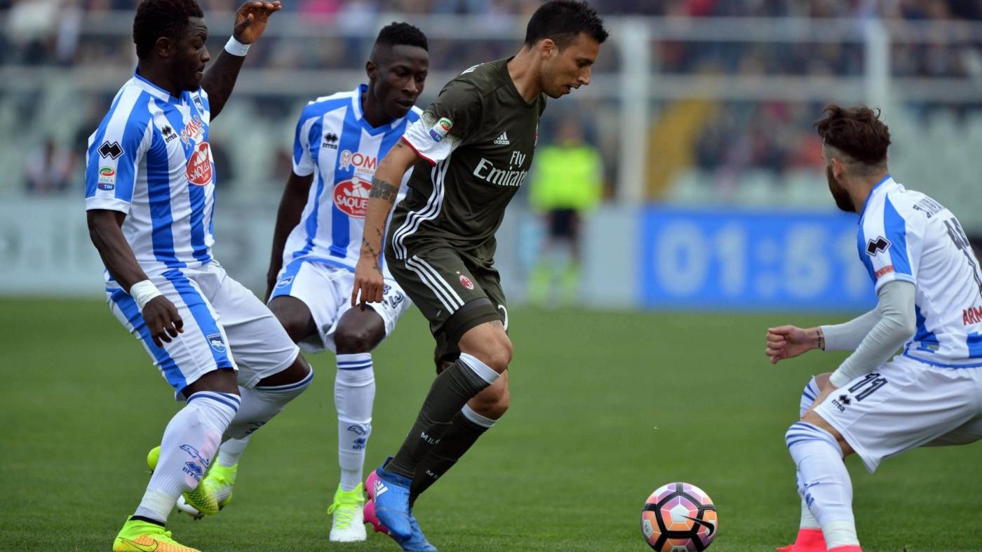 Serie A, Milan pari col Pescara. Avanti Atalanta e Fiorentina