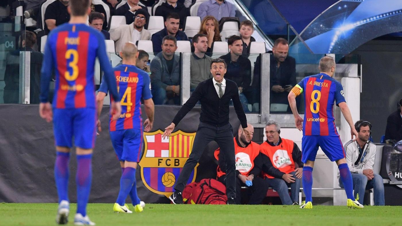 Luis Enrique furioso con Piqué, Mascherano e Neymar dopo ko Juve