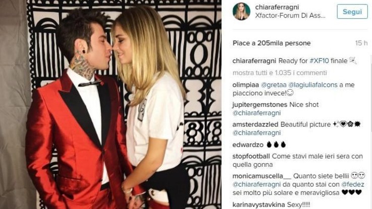 Spacco vertiginoso e coccole Ferragni-Fedez prima di X Factor
