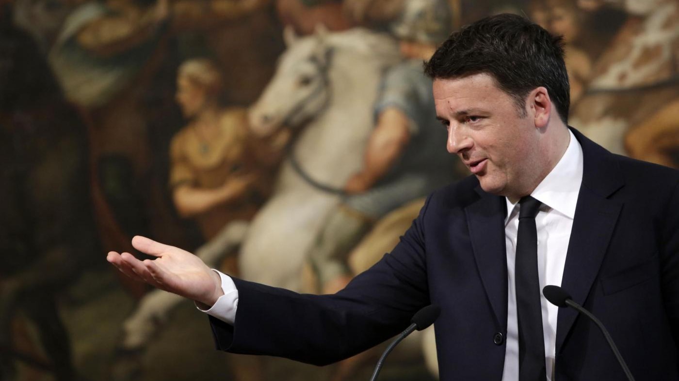 Matteo Renzi in conferenza stampa sulla banda larga