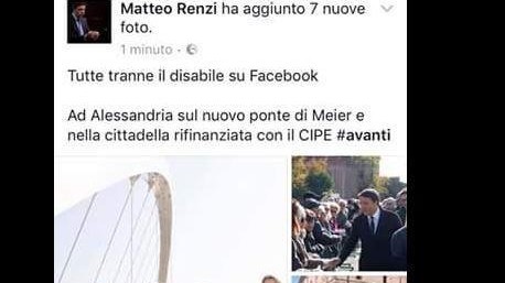 “Tutti tranne il disabile”, la gaffe su Facebook di Renzi